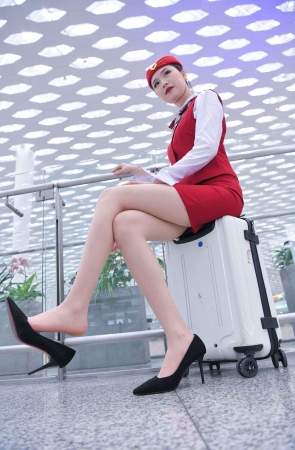 F46178cm空姐红色制服高跟