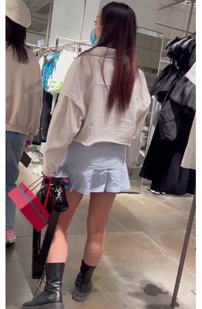 蓝裙美女