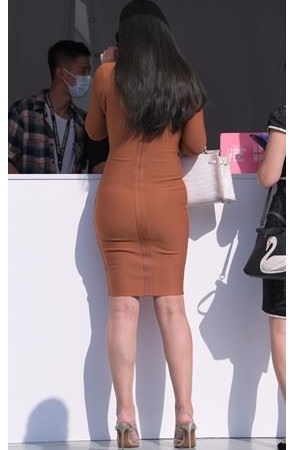 紧身连体包臀裙美女(113P)