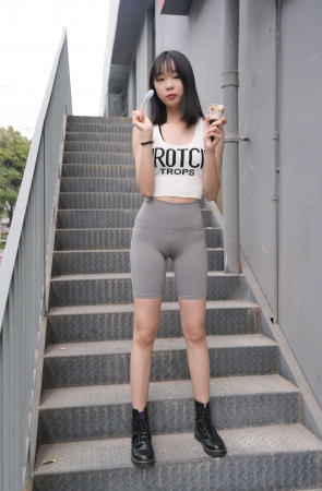 F40灰色紧身瑜伽裤1452G