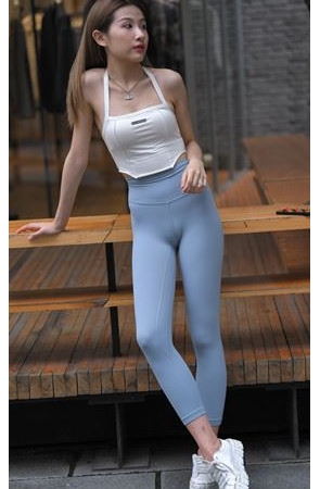 蓝色瑜伽裤美女(443P)