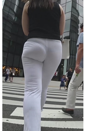 紧身白裤OL性感饱满性感