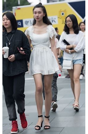 街拍白色连衣裙美女(25P)