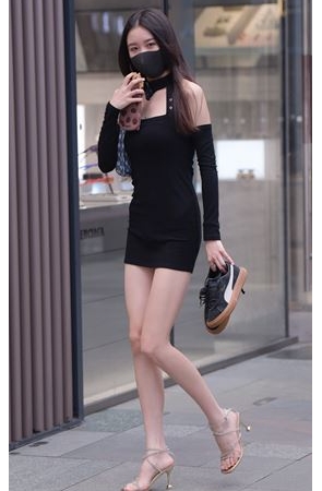 瘦瘦的高跟黑裙美女(34P)
