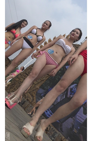 一群养眼的比基尼美女