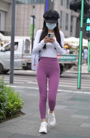 22531-17+106搭讪紫色瑜伽裤女孩 19P
