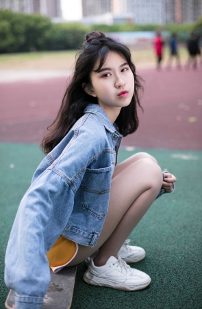 滑板美腿小姐姐