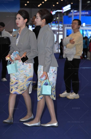 SH25-133-73√海航空姐俩闺蜜-平底鞋灰丝