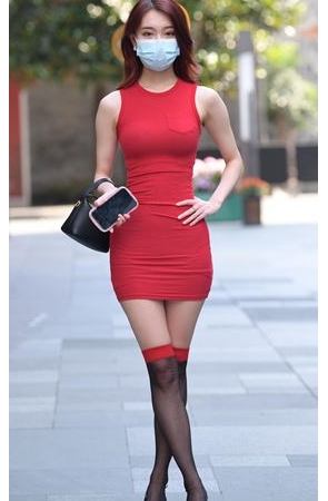 红色包臀美女(145P)