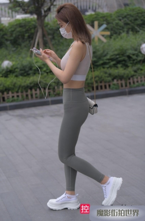 灰绿色瑜伽裤美女MJ3205