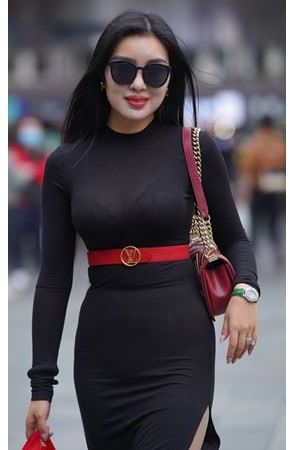 黑色紧身裙丰腴美女【套图+视频】