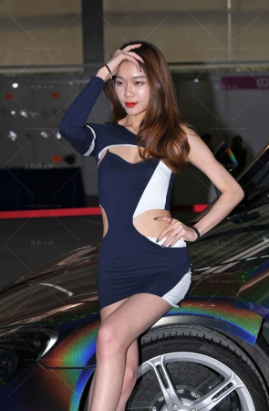短裙性感车模
