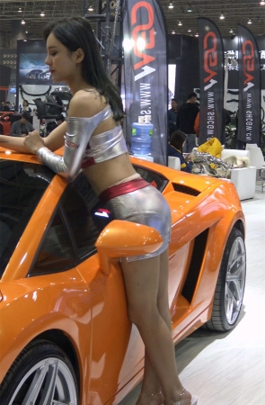 短衣短裙美腿车模小姐