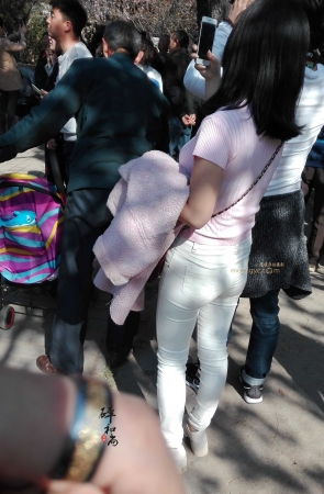 庆祝开赛第一帖：花丛中的紧身大白裤（25P）