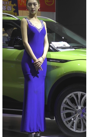 长裙车模小姐姐