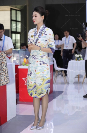 海航空姐精致优雅灰丝旗袍高跟 8P