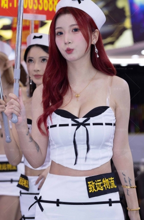 LB090-63P 杭州台球展-顶级百万网红香菜Ting的美胸和油亮白丝