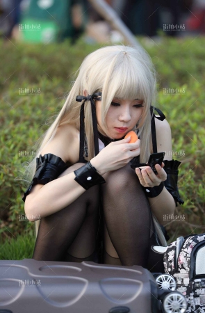cosplay的二次元黑丝少女
