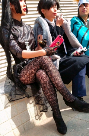 超性感街拍黑丝cosplay美女