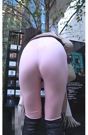 粉色打底裤极品大长腿贵妇