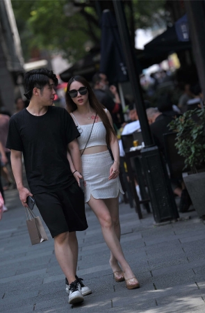 短裙美腿凉高美脚凉拖